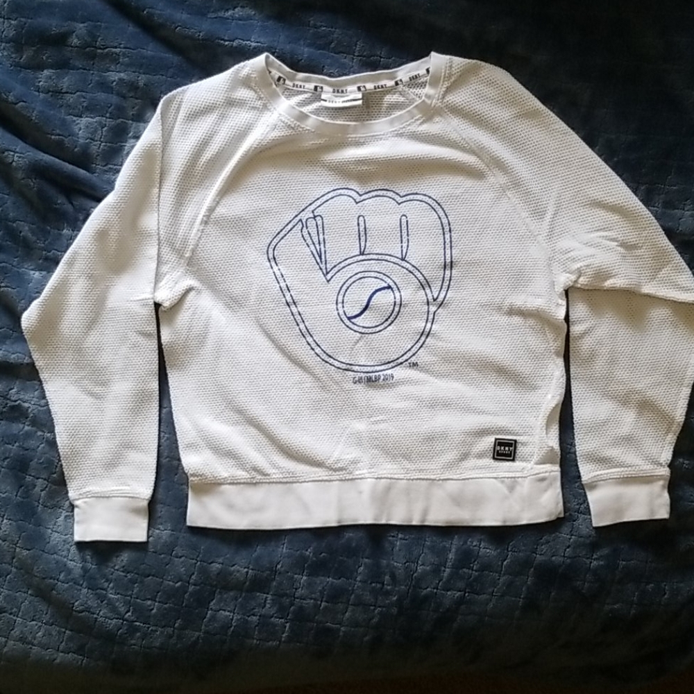 SOLD. DKNY Milwaukee Brewers Crewneck Shirt